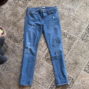 Banana Republic Blue Distressed Skinny Jeans